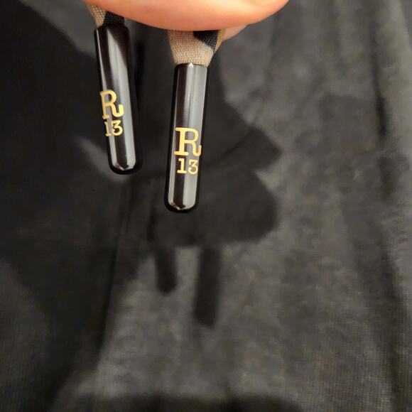 R13 Black Cotton Sweatpants” w/Leopard Tie Belt L 12 10 14 - Picture 6 of 9